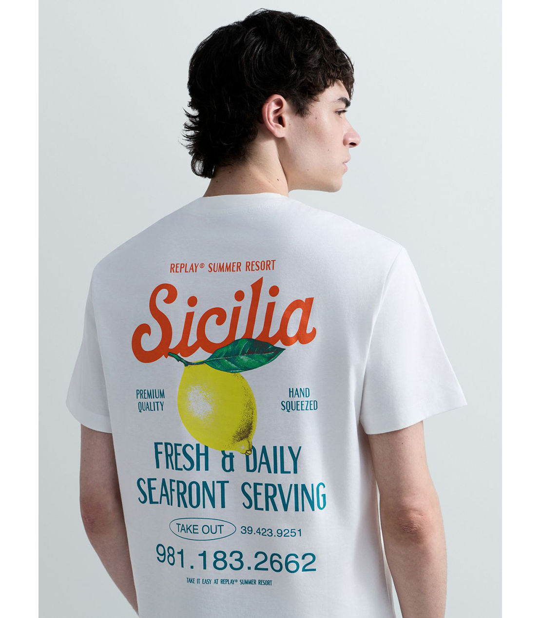 ヘビーコットンジャージーSICILYプリントTシャツ 詳細画像 ホワイト 5